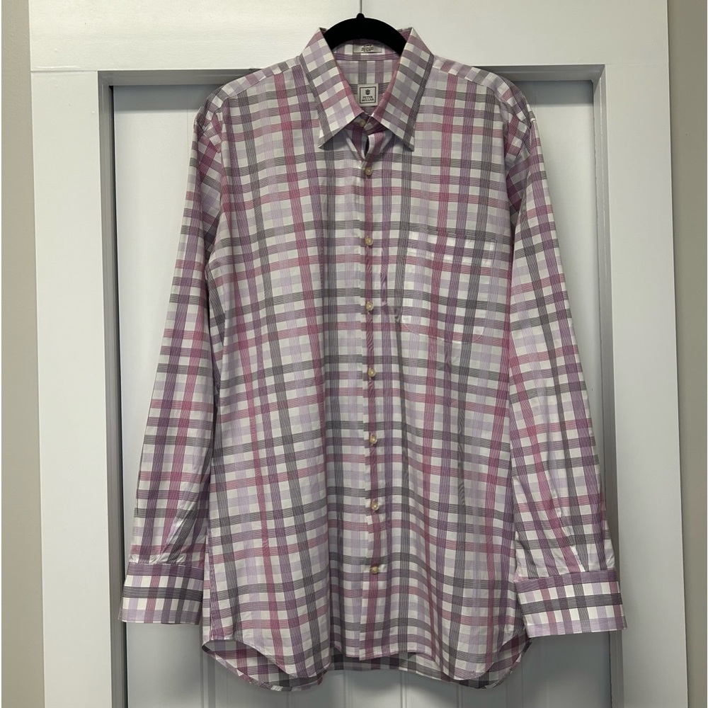 Peter Millar Men’s Plaid Button Down Shirt Size L